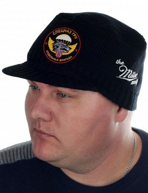 Демисезонная черная шапка-кепка от Miller Way - эмблема ГРУ 5 обрСпН подчеркивает особую принадлежность обладателя головного убора. Только в нашем Военпро!