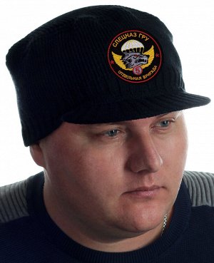 Демисезонная черная шапка-кепка от Miller Way - эмблема ГРУ 5 обрСпН подчеркивает особую принадлежность обладателя головного убора. Только в нашем Военпро!