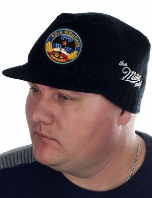 Черная шапка с козырьком от бренда Miller Way - тулья украшена нашивкой ГРУ 15 ОБрСпН, ИМЕННО в нашем Военпро по сниженной цене!