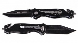 Тактический складной нож ФСБ - клинок танто с защитным покрытием, стеклобой. (49-C) №1070Г