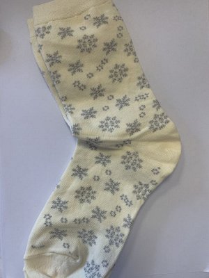 Amina Sox Носки длинные (белые со снежинками), 1 шт (р.37-39)