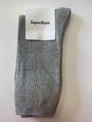 SuperBasic Носки в рубчик длиные (серый), жен 1шт (р.37-39)