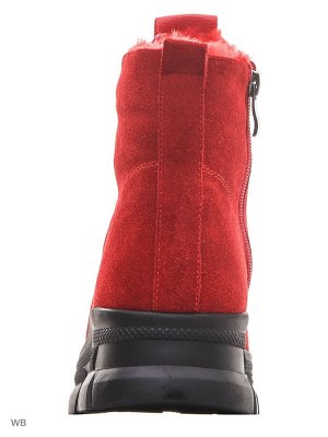 Z20062-01-5A красный (Нат.кожа/Шерсть) Ботинки женские 10п