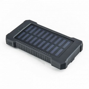 Компактный Power Bank Solar Eco 10000 mAh + компас и фонарь - водонепроницаемое зарядное устройство для телефонов, камер и планшетов. Батарея большой емкости, зарядка даже от солнечной панели - незаме