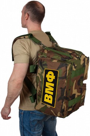 Дорожная военная сумка с нашивкой ВМФ - эргономичный дизайн, камуфляж Woodland, все как тебе нужно!!!