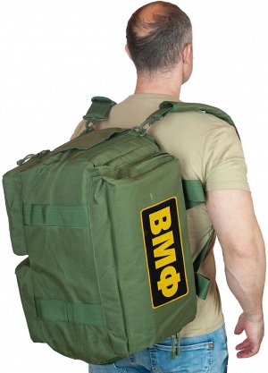 Заплечная тактическая сумка-рюкзак ВМФ - из камуфляжа Хаки подходящего объема со вместительными карманами и отделениями! №14
