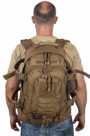 Армейский тактический рюкзак с гидратором 3-Day Outback Coyote (40-60 л) - Основной отсек расширяется с 39 литров до 62 литров. Полностью водостойкий и изностоустойчивый нейлон 600D гарантирует длител