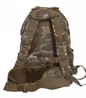 Военный рюкзак под снаряжение камуфляжа Multicam (30 л) (CH-058) №136 - Широкие и удобные плечевые лямки для комфортного ношения с центральным фиксатором, D-образные кольца для крепления карабинов. Ма