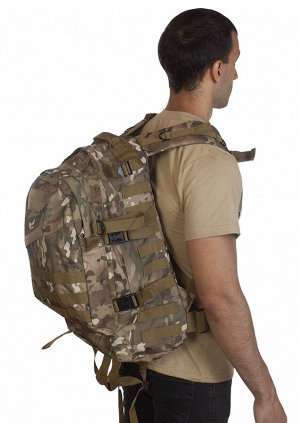 Удобный рюкзак для путешествий на 30 л (камуфляж Multicam) (CH-027) №133 - Рюкзак изготовлен из высококачественного нейлона с влагозащитным покрытием, обладает высокой степенью износоустойчивости. Име