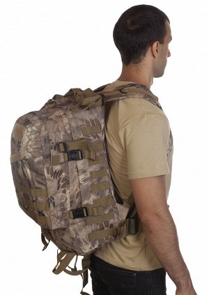 Лучший тактический рюкзак камуфляжа Krуptek (40 л) (CH-027) №129 - Боковые стяжки на фастексах по бокам (по две штуки с каждой стороны). Широкие лямки анатомической формы со специальным наполнителем и