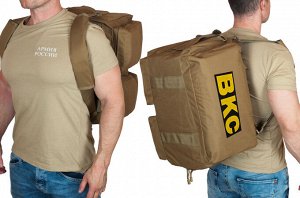 Дорожная сумка-рюкзак с нашивкой ВКС - цвета камуфляжа Хаки-песок для настоящих мужчин в подарок! №10