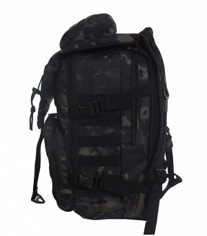 Тактический рюкзак камуфляжа Black Multicam (30-35 л) (CH-059) №171 - Регулируемые, широкие, мягкие лямки оснащены системой MOLLE, имеют жесткие D-образные карабины для крепления фонаря, фляги, ножа и