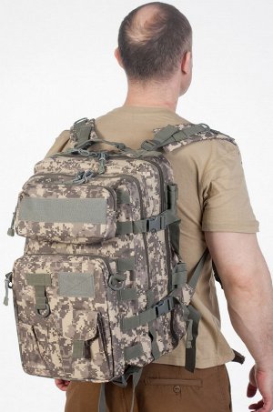 Рюкзак Морской пехоты (камуфляж ACU, 30 л) (CH-068) №42 - Прочный влагозащитный материал, мягкие лямки для комфортного ношения в любых условиях, удобный поясной ремень, утягивающие ремни по бокам. Отл