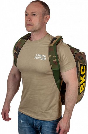 Военная дорожная сумка с нашивкой ВКС - ОТЛИЧНЫЙ подарок мужчине, изготовлена из лучших материалов, практична и долговечна!