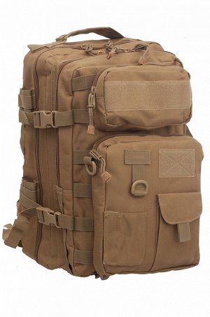 Тактический штурмовой рюкзак (хаки-песок, 30 л) (CH-068) №36 - Функциональное устройство спинки служит для комфортного ношения груза. 4 отделения общим объемом 30 литров. Есть удобный доступ к основно