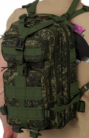 Малый штурмовой рюкзак (русский камуфляж "Цифра",15 л) (CH-013) №43А- Оснащен стропами MOLLE/PALS. Рюкзак имеет два отделения, которые закрываются двусторонней молнией и два фронтальных кармана на мол