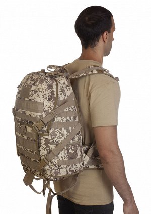Эргономичный рюкзак камуфляжа Digital Desert (30 л) (CH-058) №137 - Модульный рюкзак со множеством практичных карманов и отделений. Совместим с отсеками для воды и приспособлен для ношения оружия. Рек