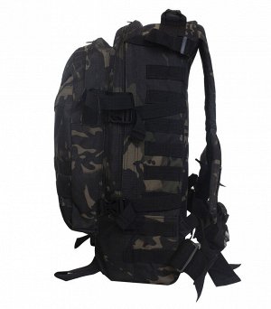Крутой штурмовой рюкзак камуфляжа Black Multicam (30 л) (CH-027) №126 - На лицевой, нижней и боковых сторонах корпуса рюкзака имеются нашитые MOLLE-стропы для крепления дополнительного снаряжения. Све