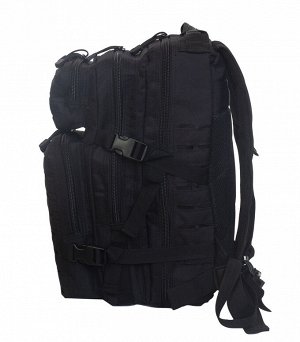 Функциональный рюкзак черного цвета (25 л) (CH-071) №103 - Изготовлен из плотного полиэстера, внутренние карманы отделаны винилом для защиты от влаги. Ламинированный полиэстер с прорезанными лазером о