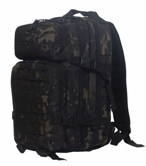 Лучший тактический рюкзак камуфляжа Black Multicam (30 л) (CH-071) №101 - Удобные регулируемые лямки имеют вертикальные крепежные ремни, одно D-образное кольцо для крепления дополнительного оборудован