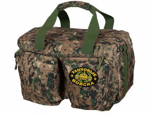 Дорожная армейская сумка с нашивкой Танковые Войска - камуфляж MARPAT Digital Woodland! Отличная вместительность, надежная ткань!