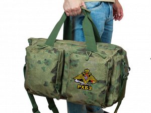 Дорожная сумка с эмблемой РХБЗ в камуфляже "Мох" (65 л) - функциональная модель, сумка-рюкзак! Удобно, практично! Хорошая цена! №69