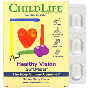 ChildLife, Healthy Vision SoftMelts, Natural Berry Flavor, 27 Tab