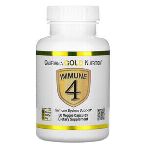 California Gold Nutrition, Immune 4, средство для укрепления иммунитета, 60 вегетарианских капсул