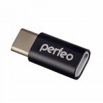 Perfeo adapter micro USB на Type-C c OTG (PF-VI-O005 Black) чёрный