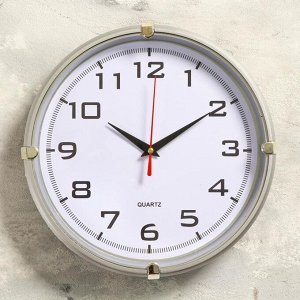 Часы настенные, серия: Классика, "Модерн", серебро, 24.5х24.5 см