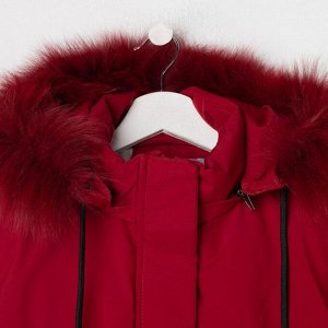 Пальто для девочки, цвет бордовый, рост 152
