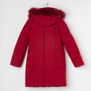 Пальто для девочки, цвет бордовый, рост 158