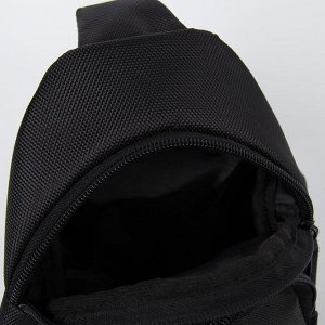 Сумка-слинг, отдел на молнии, наружный карман, регулируемый ремень, цвет чёрный