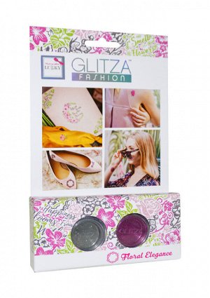 Lukky арт.Т18799 Glitza Fashion Набор "Цветочный шарм" 2 клейк. листа с дизайн, 2 баночки с блёст.