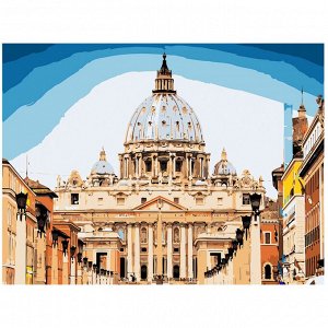 Рыжий кот. Холст 30х40 арт.Х-6474 с красками по номерам "Собор святого Петра" Ватикан.
