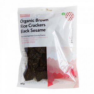 Крекер рисовый c чёрным кунжутом / Brown rice crackers black seasame organic Ufeelgood