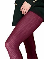 Колготки Женские Cinema-by-opium Fashion Line Microfiber Rhomb 40 bordo