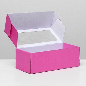 СИМА-ЛЕНД Коробка самосборная, с окном, вишнёвая, 16 х 35 х 12 см