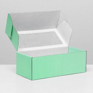Коробка самосборная, с окном, салатовая, 16 х 35 х 12 см