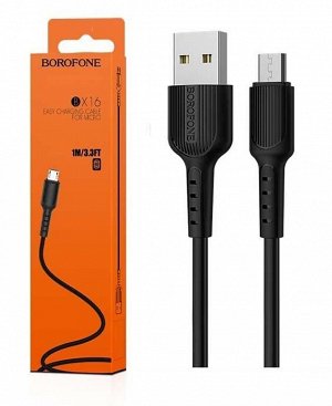 Кабель USB - Micro BOROFONE BX16 (черный) 1м