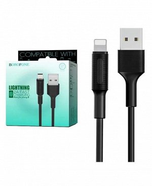 Кабель USB - Lightning BOROFONE BX1 (черный) 1м