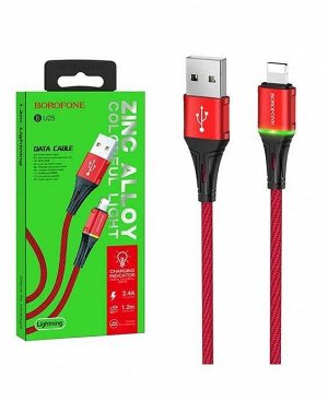 Кабель USB - Lightning BOROFONE BU25  (красный) 1м