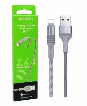 Кабель USB - Lightning BOROFONE BX21 (серый) 1м