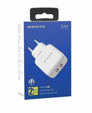 Сетевой адаптер питания BOROFONE BA18 2 USB 2,4A