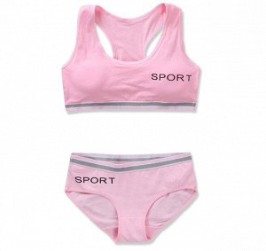 Комплект подросткового белья с принтом "SPORT", цвет розовый