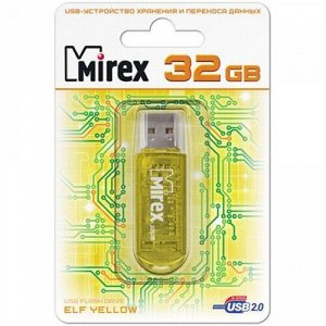 USB карта памяти 32ГБ Mirex Elf Yellow (13600-FMUYEL32)