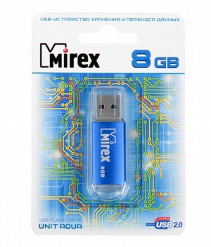 USB карта памяти 8ГБ Mirex Unit Aqua (13600-FMUAQU08)