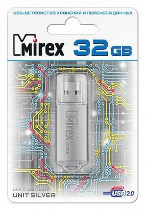 USB карта памяти 32ГБ Mirex Unit Silver (13600-FMUUSI32)