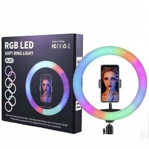 Кольцевая лампа для фото MJ33 33см RGB новинка 2020г