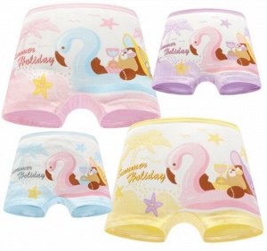 Трусики-шорты для девочки с принтом "Фламинго" (4 шт)